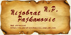 Mijobrat Pajkanović vizit kartica